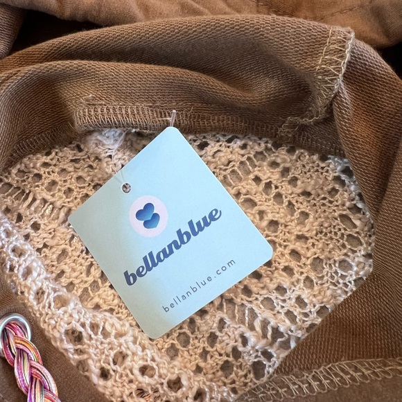 BellanBlue Crochet Detail Hoodie Floral Braided Rope Tassels at waist & neck - Picture 8 of 14